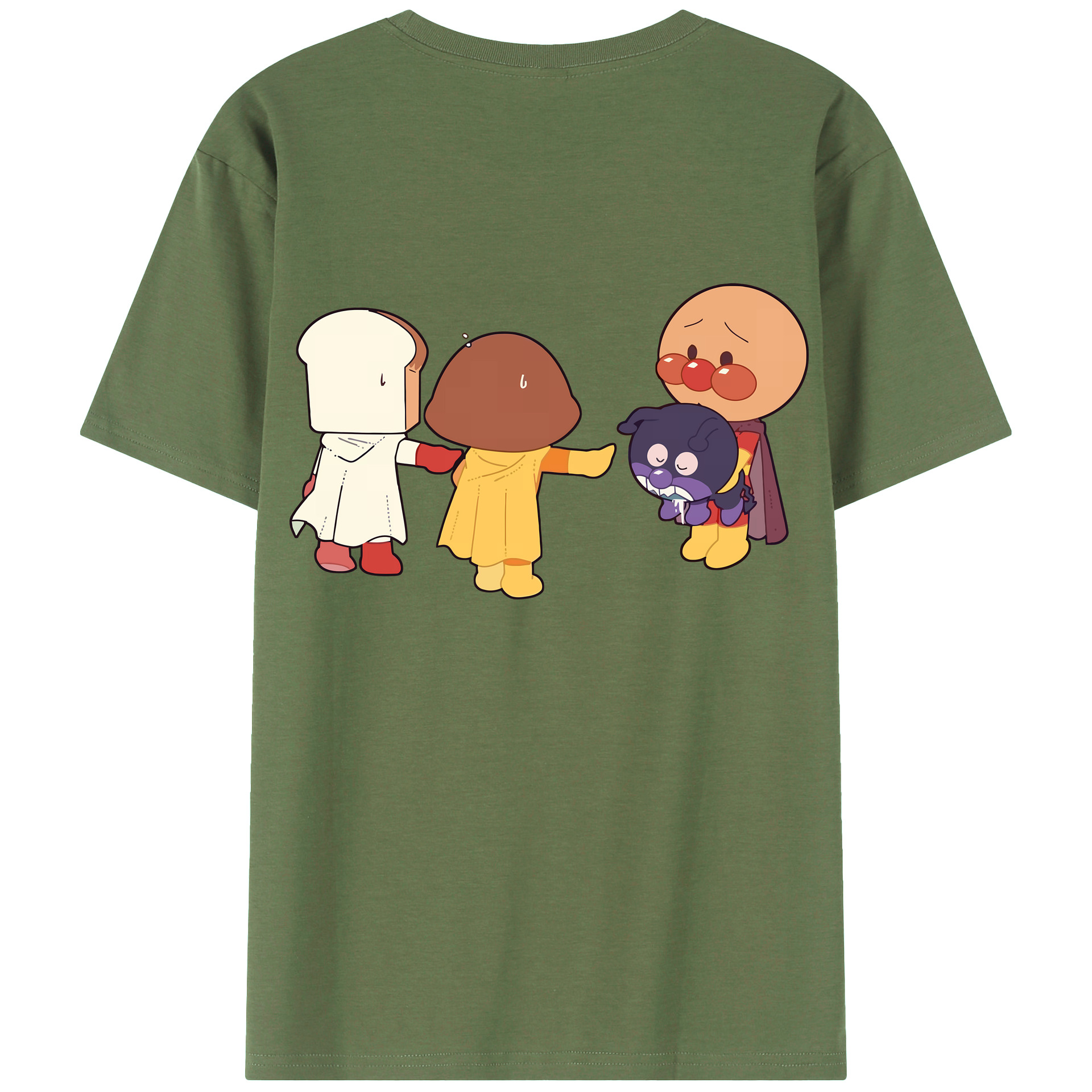 （画像用） アンパンマン Anpanman 綿100％ メンズ半袖Tシャツ（バックプリント） 通気性